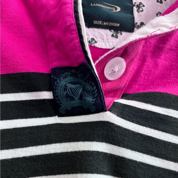 Rugby Shirt Women Pink Color Stripe Polo Heritage Collection Lansdowne Ireland - Picture 5 of 11